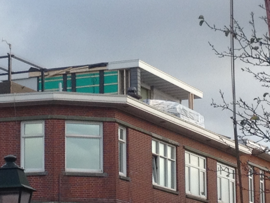 Dakopbouw casco op plat dak in Den Haag